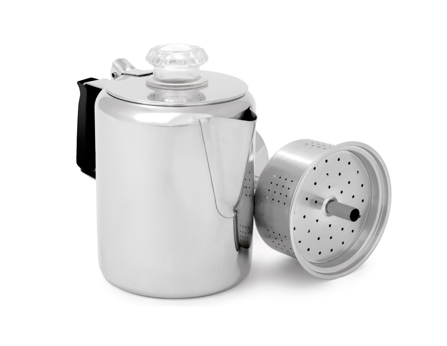 Glacier Stainless Coffee Percolator con asa de silicón (6 TAZAS)
