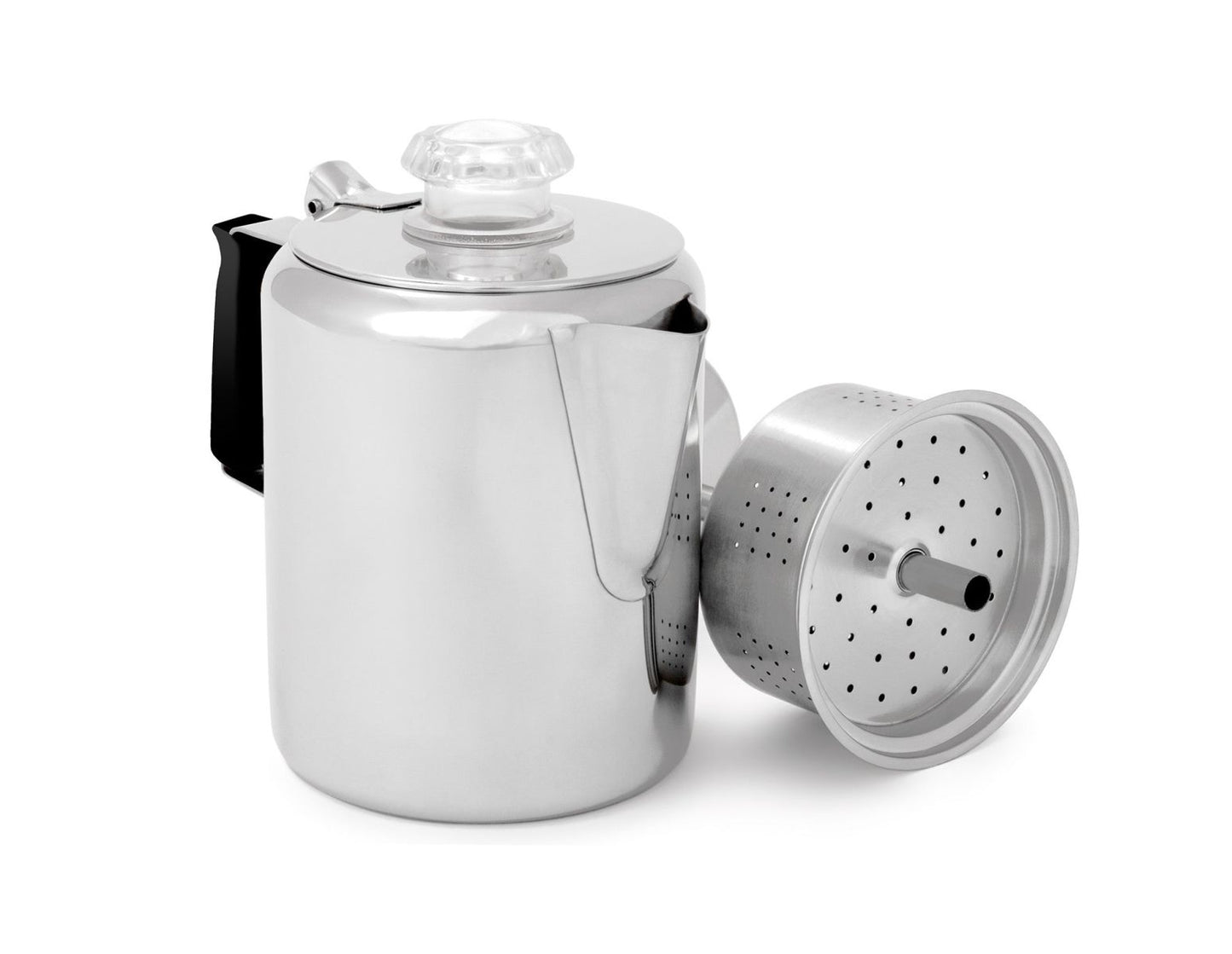 Glacier Stainless Coffee Percolator con asa de silicón (3 TAZAS)